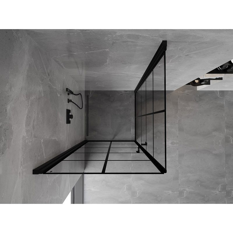 Mexen Mist-B Duo cabine de duche articulada 80 x 80 cm, grade preta, preta - 8A2-080L-080P-70-77
