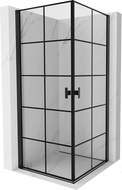 Mexen Mist-B Duo cabine de duche articulada 80 x 80 cm, grade preta, preta - 8A2-080L-080P-70-77