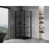 Mexen Mist-B Duo kabina prysznicowa uchylna 90 x 90 cm, czarna kratka, czarna - 8A2-090L-090P-70-77