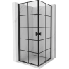 Mexen Mist-B Duo cabine de douche pivotante 90 x 90 cm, grille noire, noir - 8A2-090L-090P-70-77