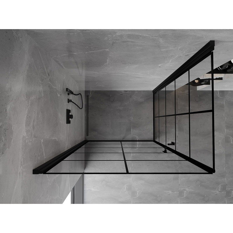 Mexen Mist-B Duo pregrađena tuš kabina s vratima 70 x 80 cm, crna rešetka, crna - 8A2-070L-080P-70-77