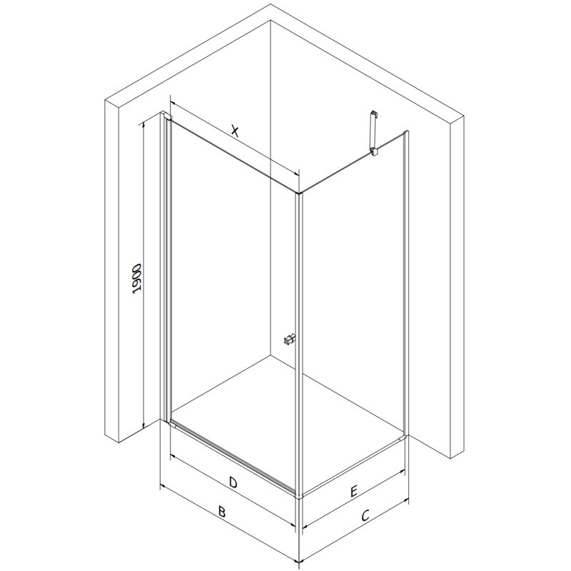Mexen Pretoria Duschkabine drehbar 100 x 110 cm, Graphit, Chrom + Duschwanne Flat, Schwarz - 852-100-110-01-40-4070