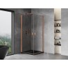 Mexen Mist-B Duo Hinged Shower Enclosure 80 x 80 cm, Transparent, Brushed Copper - 8A2-080-080-65-00