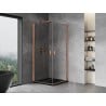 Mexen Mist-B Duo 85 x 85 cm Hinged Shower Enclosure, Transparent, Brushed Copper - 8A2-085-085-65-00