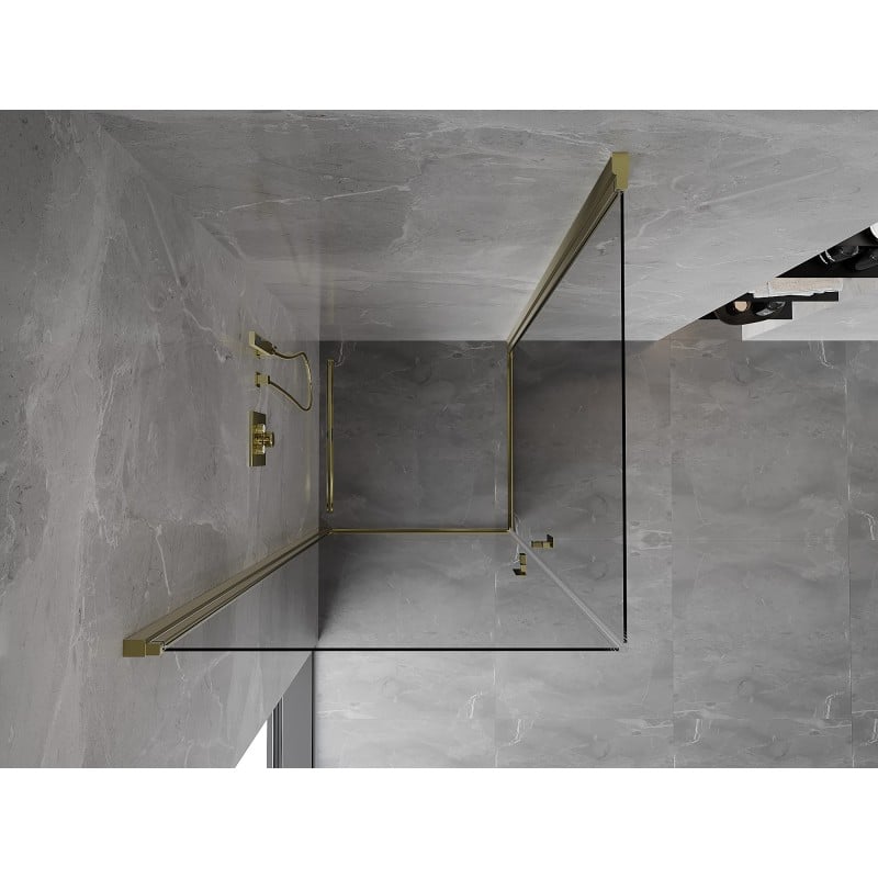 Mexen Mist-B Duo pivot shower enclosure 85 x 85 cm, transparent, gold - 8A2-085-085-50-00