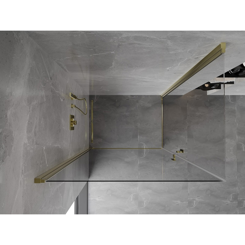 Mexen Mist-B Duo Hinged Shower Cabin 90 x 75 cm, Transparent, Gold - 8A2-090-075-50-00