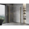 Mexen Mist-B Duo Hinged Shower Enclosure 90 x 75 cm, Transparent, Brushed Gold - 8A2-090-075-55-00