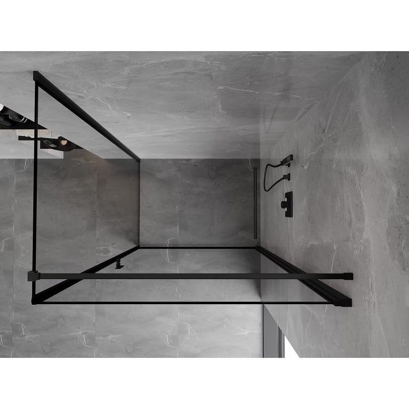 Mexen Mist-B hinged right shower cabin 80 x 70 cm, black frame, black - 8A2T-080-070-70-70-P