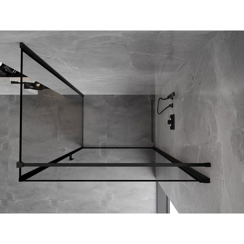 Mexen Mist-B cabina de ducha abatible derecha 90 x 75 cm, marco negro, negro - 8A2T-090-075-70-70-P
