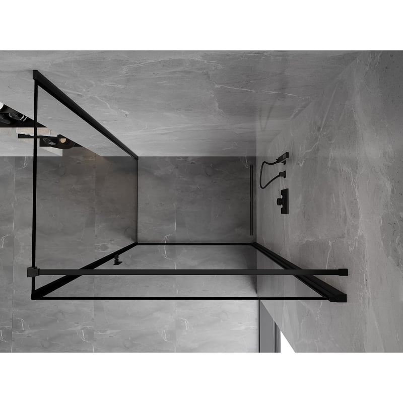 Mexen Mist-B dušikabiin, paremal asetsevad uksed 90 x 75 cm, must raam, must - 8A2T-090-075-70-70-P