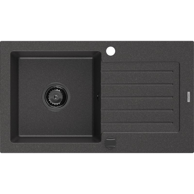 Mexen Pablo graniidist 1-kambriline valamu äravoolualuseguga 752 x 436 mm, must täpiline, must sifoon - 6510751010-76-B