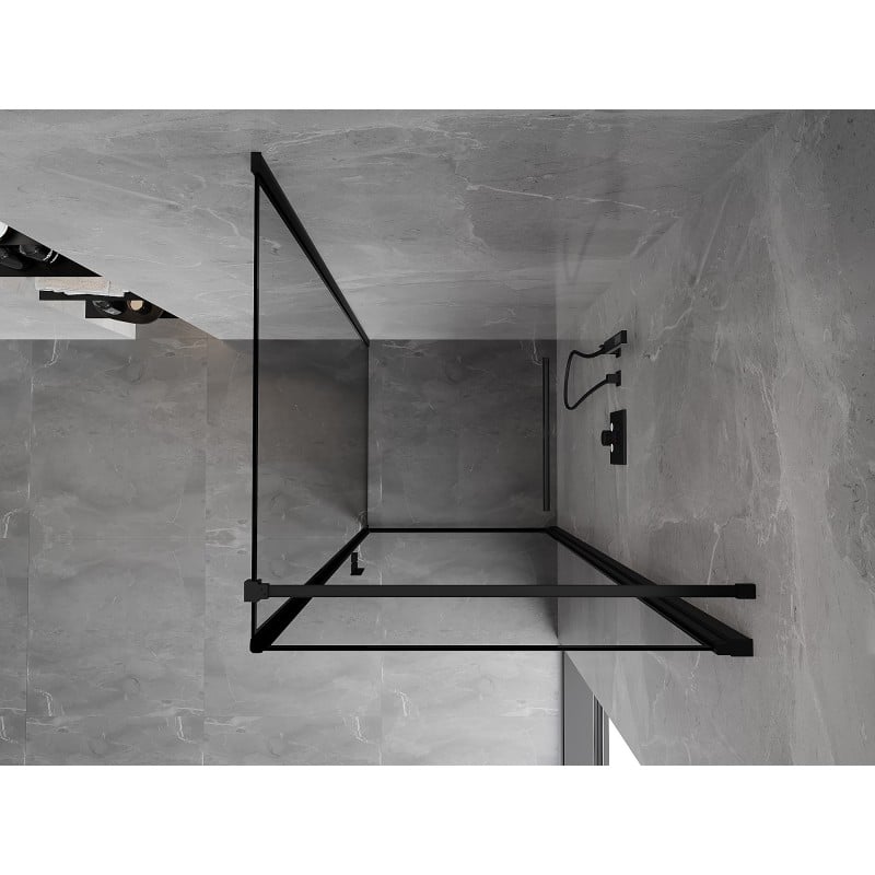 Mexen Mist-B right hinged shower cabin 80 x 80 cm, black frame, black - 8A2T-080-080-70-70-P