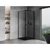 Mexen Mist-B hinged shower cabin right 100 x 100 cm, black frame, black - 8A2T-100-100-70-70-P