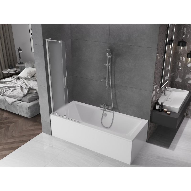 Mexen Velar L kahe tiivaga lükandvanniekraan 70 x 150 cm, härm, kroom - 896-070-003-31-01