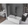 Mexen Velar L parawan nawannowy 2-skrzydłowy rozsuwany 70 x 150 cm, szron, gun metal - 896-070-003-31-95