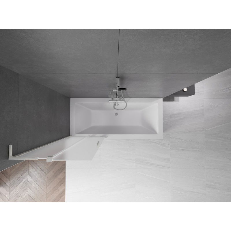 Mexen Velar L συρόμενη διπλή πόρτα μπάνιου 70 x 150 cm, παγετός, βουρτσισμένο