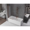 Mexen Velar L parawan nawannowy 2-skrzydłowy rozsuwany 80 x 150 cm, szron, miedź szczotkowana - 896-080-003-31-65