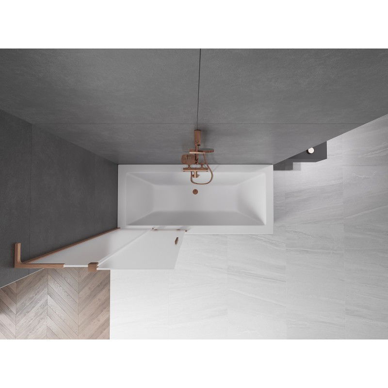 Mexen Velar L 2-osainen liukuva suihkuseinä 80 x 150 cm, huurre, harjattu kupari - 896-080-003-31-65