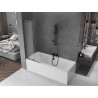 Mexen Velar L parawan nawannowy 2-skrzydłowy rozsuwany 85 x 150 cm, szron, gun gray szczotkowany - 896-085-003-31-66