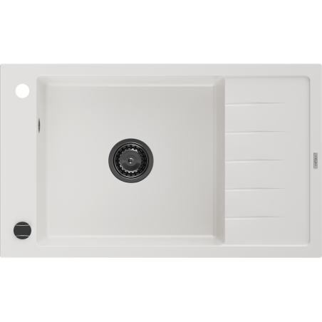 Mexen Elias νεροχύτης γρανίτης 1-θάλαμο με στραγγιστήρα 795 x 480 mm, λευκός,