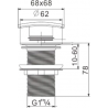 Mexen click-clack vierkante sluiting, chroom - 79916-00