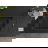 Mexen Elias Granitspüle, 1-beckig mit Abtropffläche, 795 x 480 mm, schwarz/silber metallic, schwarzer Siphon - 6511791005-73-B