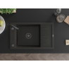 Mexen Elias lavello in granito 1 vasca con sgocciolatoio 795 x 480 mm, nero/oro metallico, sifone nero - 6511791005-75-B