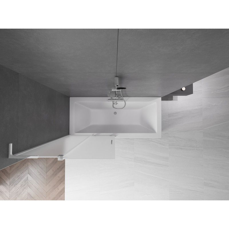 Mexen Velar L παραβάν μπάνιου, συρόμενο, 2 φύλλα, 90 x 150 cm, παγετό, χρώμιο