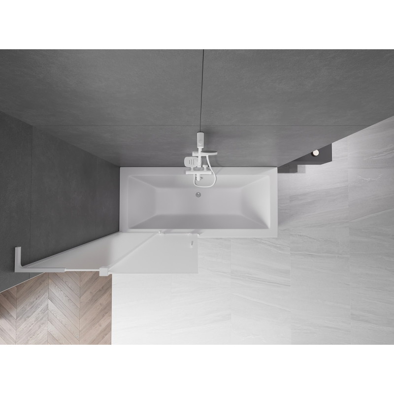 Mexen Velar L vanni ekraan, 2-paneeliline, liuglev 90 x 150 cm, härmatis, valge - 896-090-003-31-20