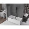 Mexen Velar L parawan nawannowy 2-skrzydłowy rozsuwany 90 x 150 cm, szron, gun gray szczotkowany - 896-090-003-31-66