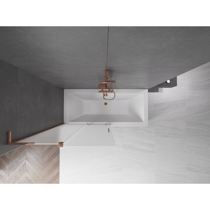 Mexen Velar L divstāvu bīdāmas dušas siena 100 x 150 cm, matēta, rozā zelts - 896-100-003-31-60