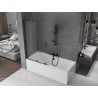Mexen Velar L parawan nawannowy 2-skrzydłowy rozsuwany 100 x 150 cm, szron, czarny - 896-100-003-31-70