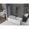 Mexen Velar L parawan nawannowy 2-skrzydłowy rozsuwany 100 x 150 cm, szron, gun metal - 896-100-003-31-95