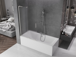 Mexen Velar L klizni paravan za tuš kabinu s 2 krila 100 x 150 cm, mrazni, brušeni nikal - 896-100-003-31-97