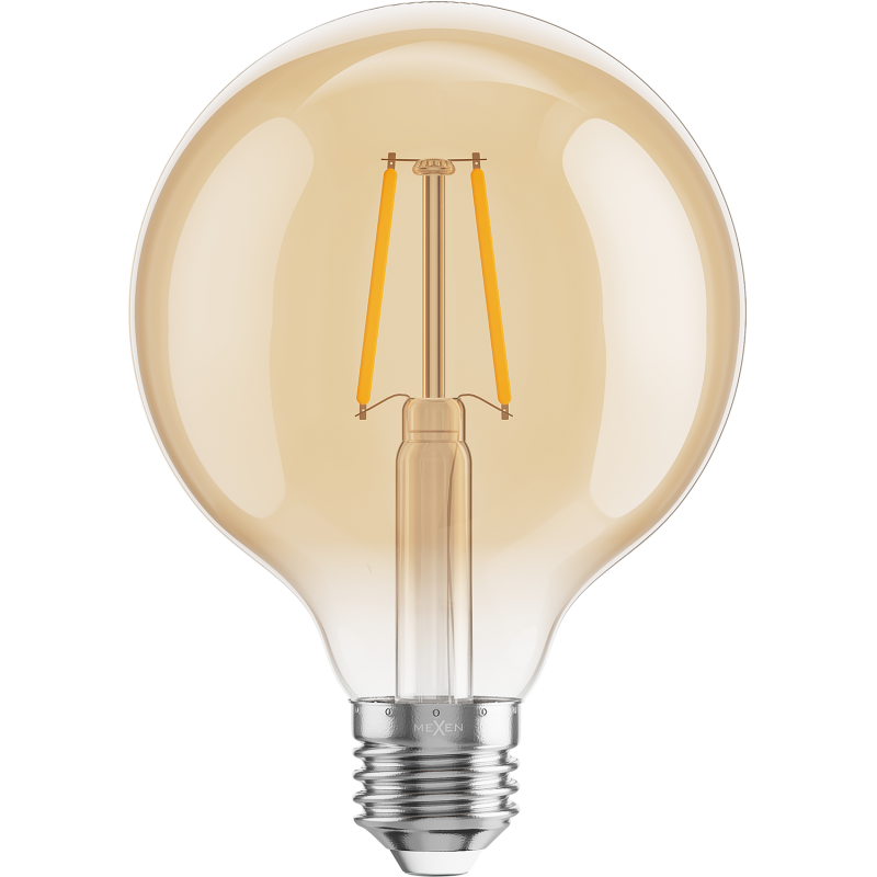 Mexen Vintis LED Filament Bulb E27, G95, 2W, Warm - 2200K, 180 lm, amber - L157-E27-0222-50