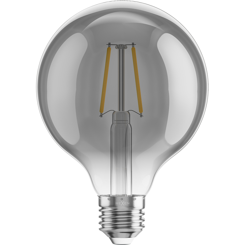 Mexen Vintis LED filament bulb E27, G95, 2W, Warm - 2200K, 150 lm, smoke - L157-E27-0222-70