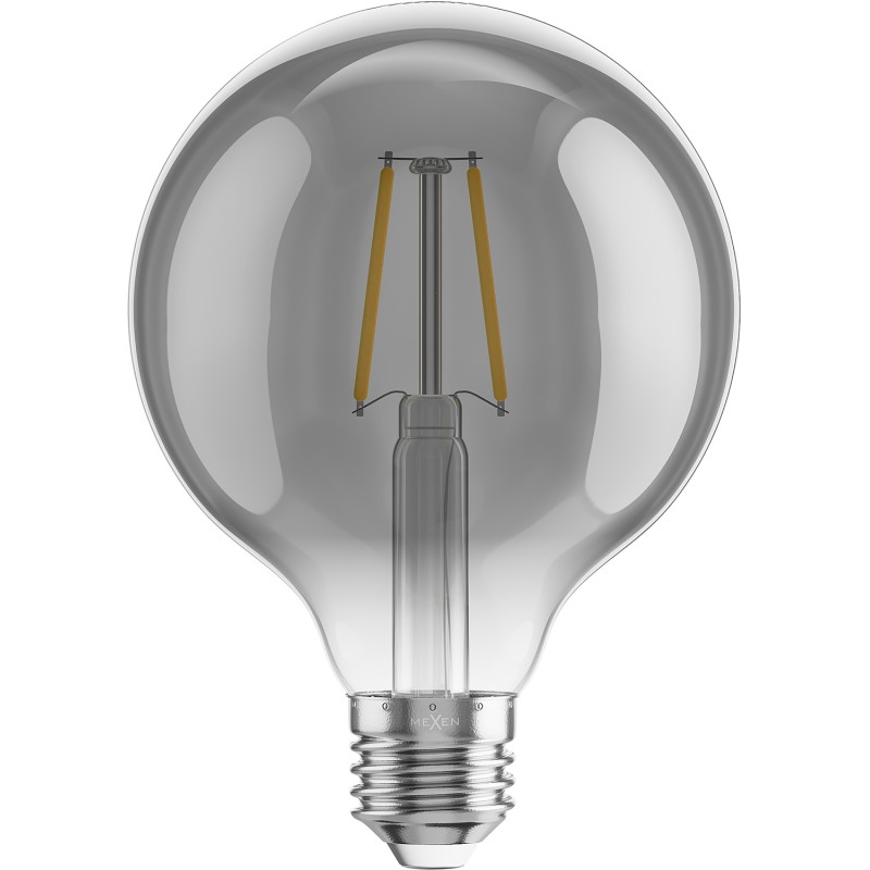 Mexen Vintis LED-filamentlampa E27, G95, 2W, Varm - 2200K, 150 lm, rökfärgad - L157-E27-0222-70