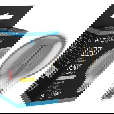 Mexen Vintis LED Filament Glühbir, E27, G95, 2W, Waarm - 2200K, 150 lm, Smok - L157-E27-0222-70