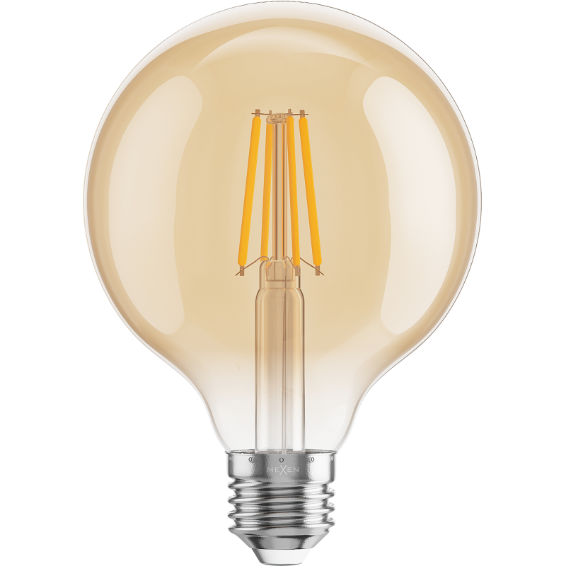 Mexen Vintis LED filament bulb E27, G95, 4W, Warm - 2200K, 400 lm, amber - L157-E27-0422-50