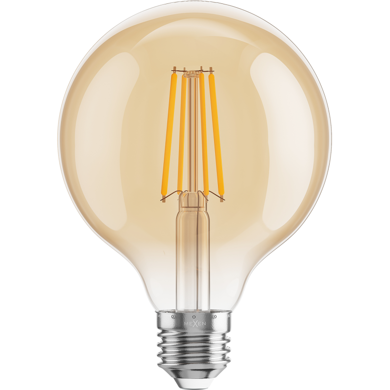 Mexen Vintis żarówka filament LED E27, G95, 8W, Ciepła - 2200K, 750 lm, amber - L157-E27-0822-50
