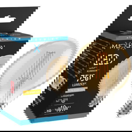 Mexen Vintis LED spuldze ar pavedienu E27, G95, 8W, Silts - 2200K, 750 lm, dzintars - L157-E27-0822-50