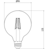 Mexen Vintis Bombilla LED de filamento E27, G95, 4W, Cálida - 2700K, 400 lm, ámbar - L157-E27-0427-50