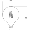 Mexen Vintis Ampoule LED filament E27, G95, 4W, Chaude - 2700K, 300 lm, fumée - L157-E27-0427-70
