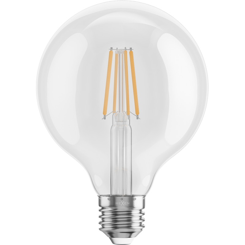 Mexen Vintis Bombilla LED de filamento E27, G95, 6W, Cálida - 2700K, 720 lm, transparente - L157-E27-0627-00