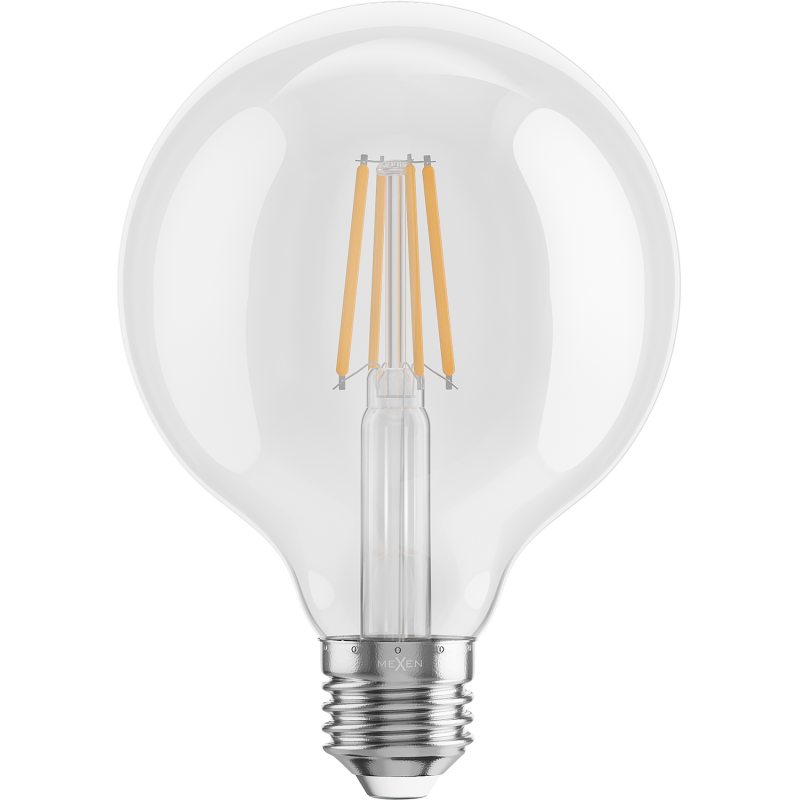 Mexen Vintis żarówka filament LED E27, G95, 6W, Ciepła - 2700K, 720 lm, clear - L157-E27-0627-00