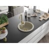 Mexen Diego Granitspüle 1-Becken 488 x 480 mm, Beige, Goldener Siphon - 6512481000-69-G