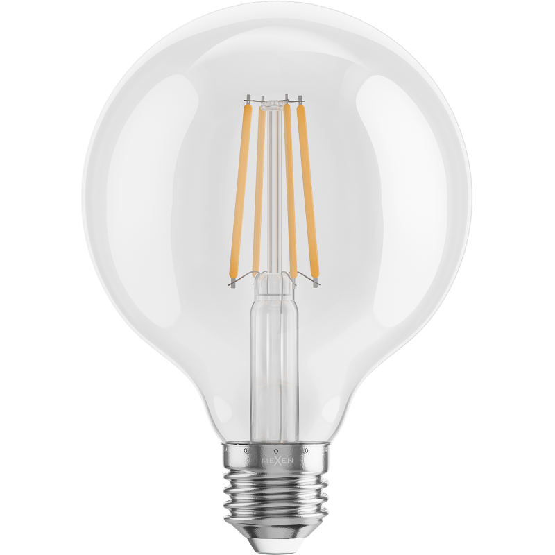 Mexen Vintis Ampoule filament LED E27, G95, 8W, Chaude - 2700K, 1055 lm, transparent - L157-E27-0827-00