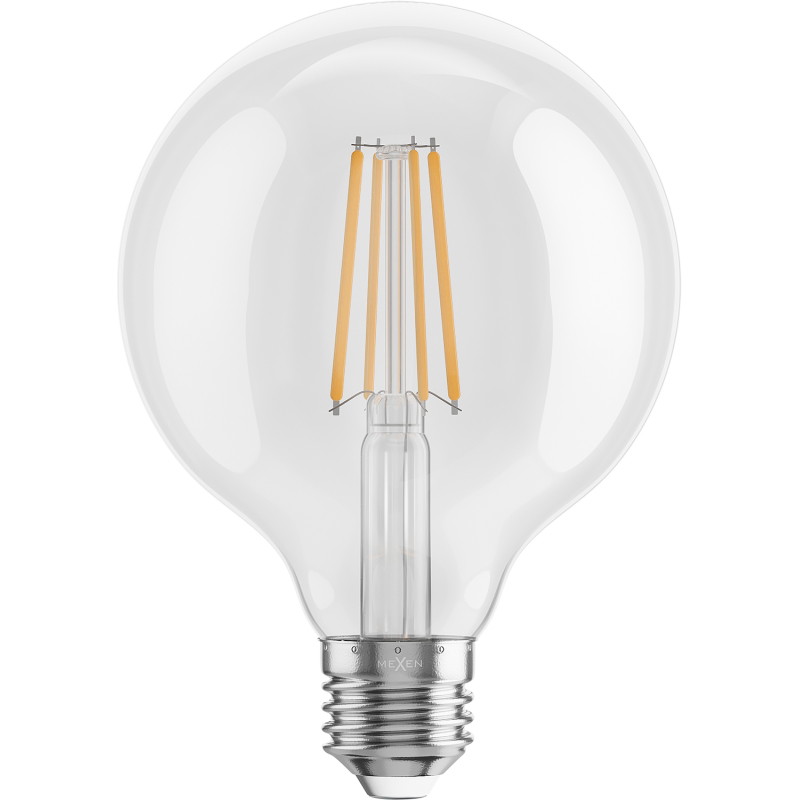 Mexen Vintis Bombilla LED de filamento E27, G95, 8W, Cálida - 2700K, 1055 lm, transparante - L157-E27-0827-00