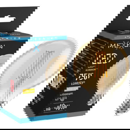 Mexen Vintis LED kvēlspuldze E27, G95, 8W, Silta - 2700K, 750 lm, dzintara - L157-E27-0827-50