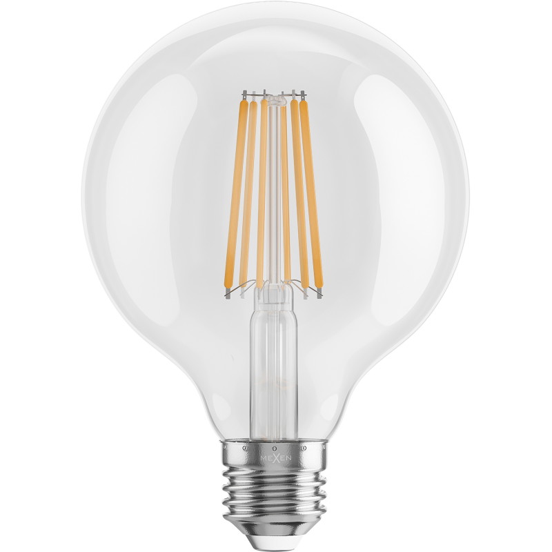 Mexen Vintis Bombilla de filamento LED E27, G95, 10W, Cálida - 2700K, 1320 lm, transparente - L157-E27-1027-00